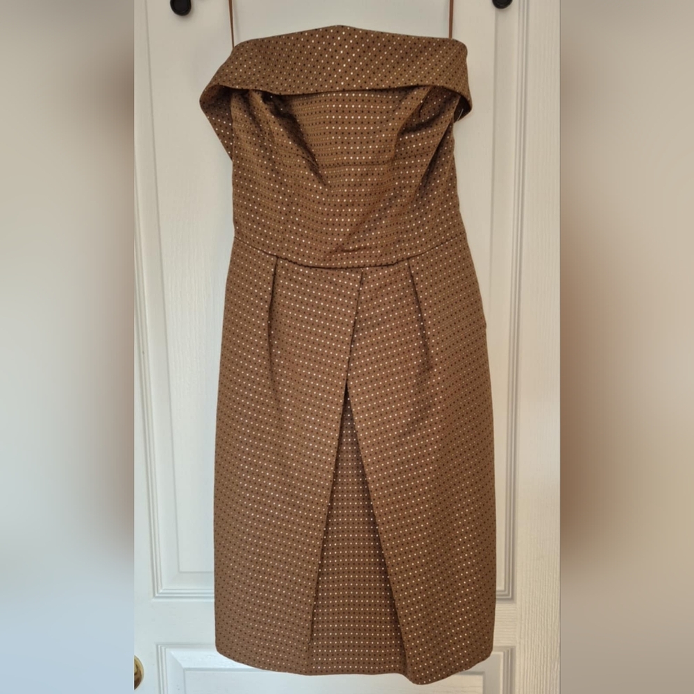 Zara Brown Strapless Dress